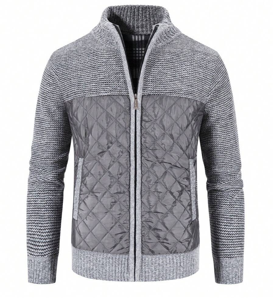 Men Sports Cardigans - 6635 Light Gray - View 1