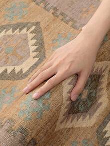 1 件波西米亚风走廊地毯，复古雪尼尔印花柔软地毯，厨房地垫/走廊地毯 - 彩色 - 查看 5