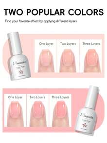 PEACECOLOR 14Pcs Clear Nail Tips Starter Kit-2Pcs Jelly Nail Gel Polish 10ML With Portable UV LED Lamp Base Top Coat Firmly Adhered Nail Tips Long-Lasting Shiny Nail Gel Polishes-Creative Art Nail Art Set - 04 - 查看 5