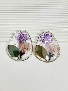 2 piezas Colgante de flor de 12 meses dulce, colgante de flor natural, colgante de flor transparente, para hacer joyas DIY y como colgante decorativo, adecuado como regalo de cumpleaños, regalo del Día de la Madre, se puede usar para collares, aretes, llaveros, encantos de bolso - Colgante de flor de cumpleaños - Ver 12