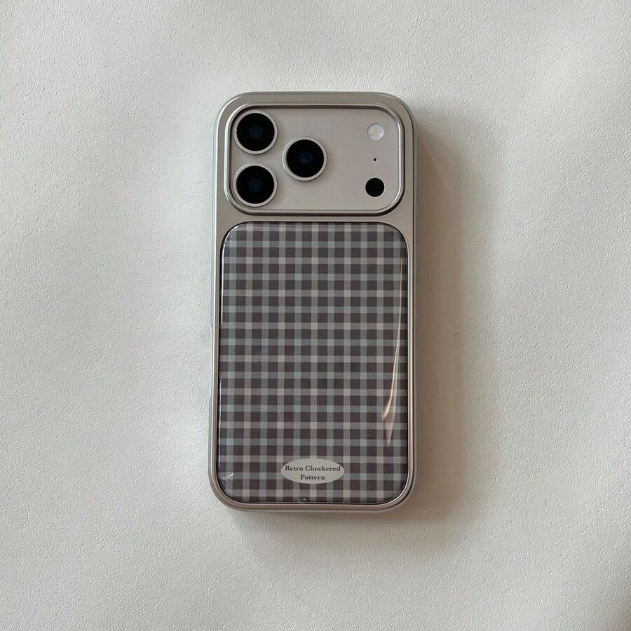 Soft & Cute Retro Plaid Phone Case Compatible With IPhone 17 Pro Max, 17, 16 Pro, 15 PM, 13, 14 Pro, Full Coverage Anti-Drop Korean Style