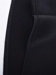 HOMEYEE Women's Acetate Shiny Black Formal Dress, Sexy Elegant Party Backless Draped High Slit Maxi Gown - Black - View 7