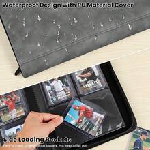 Top Loader Card Binder With Sleeves 4 Pocket Holds 112 Top Loaders Storage, Trading Cards Collector Album, Sports Cards YGO MTG TCG, Folder Collectible (TOP LOADERS ONLY) - Xám - Xem 5
