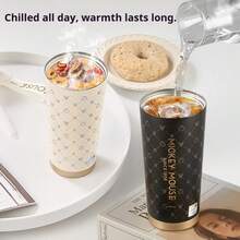 Mickey Elegant & Simple Coffee Mug Keeps Hot And Cold, Stainless Steel Water Bottle: Perfect For Work, Home, And On-The-Go Beautiful Birthday Gift