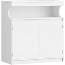 HEXCELEN Sideboard, Kitchen Cabinet With 2 Doors, Buffet Cabinet With Open Surface, Storage Furniture, Adjustable Shelves, Kitchen, Living Room, 40 X 80 X 85 Cm, White - 白色 - 查看 6