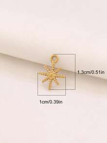 5pcs Stainless Steel Star Sun Pendant, Suitable For DIY Jewelry Making, Handmade Accessories, Earrings, Necklaces, Bracelets And Other Sun Decorations - 5 Pendants - View 9
