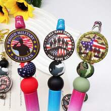 5/25/50pcs Military Soldier Series Silicone Bead Set - Soldier Badge & Design - Suitable For DIY Crafts Like Keychains, Necklaces, Bracelets, Decorative Pens, Jewelry And Pendants - Great For Back To School, Halloween, Christmas, Holidays, Birthday Gifts - Military Fan Soldier Series - View 5