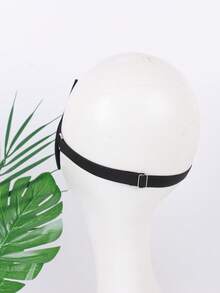 1pc Gothic Dark Style Faux Leather Mask, Suitable For Parties/Carnivals, Role-Playing, Punk Fashion Masquerade Balls And Other Occasions - Black - View 5