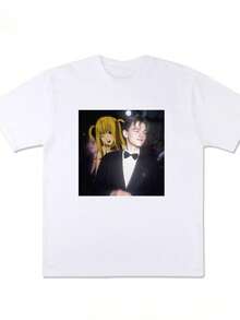Fun Fusion Wind Anime Co Branded Little Plums Leonardo T-Shirts Men And Women Fashion Brand Short Sleeve Loose Hip Hop - Blanco - Ver 5
