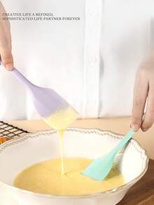 1pc High Heat Resistant One-Piece Silicone Scraper Baking Tool, Silicone Scraper, Cream Cake Scraper, Baking Scraper, Multi-Function Scraper