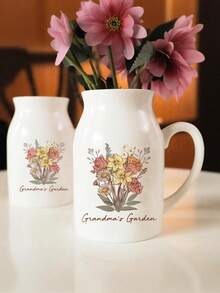 Personalized Grandma's Garden Birthday Floral Ceramic Vase, Custom Mom's Garden Vase, Mother's Day Gift, Grandma Gift, Mom Gift - Multicolor - View 9