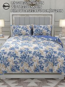 2/3件套花卉图案被套组，柔软舒适，优雅花卉设计，适合家居、宿舍、现代生活，四季皆宜，儿童、学生、成人适用，尺寸可选：单人床、双人床、大号双人床、特大号双人床，适合秋季装饰和房间装饰。 - 彩色 - 查看 12