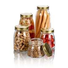 R's Flexy Contenedor de vidrio de 500ml Tapa dorada Jarra de conserva Apto para lavavjillas Para Cereales Semillas Dulces Conservas... - Transparente - Ver 6