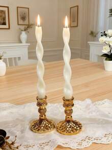 10 In Spiral Long Rod Aromatherapy Candle Set, Made Of Soy Wax And Paraffin Wax, Containing Sandalwood Fragrance, Decorated Scented Candles For Ramadan, Home Decoration Candles For Valentine's Day, Multiple Wine Red Candle Sets, Party Candle Center Decoration, Christmas Slim Candles Suitable For Giving Gifts To Women, Close Friends, And Winter Gifts - White - View 4