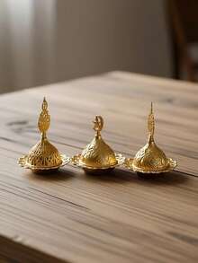 金色奢华镂空铜合金星月香炉摆件烛台家具装饰品 - 彩色 - 查看 9