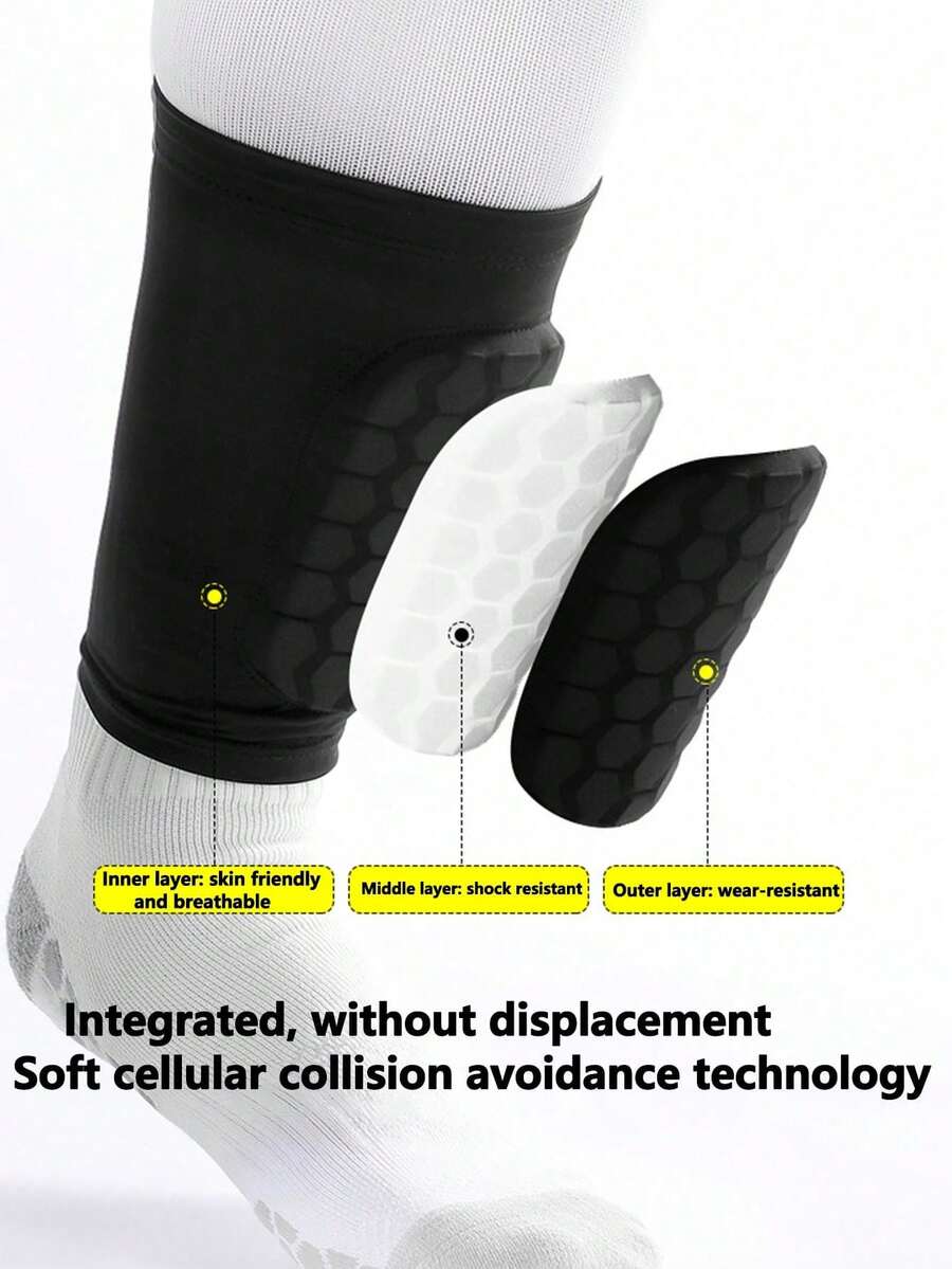 1pc/1pair Sports Leg Protection Sleeve, Summer Honeycomb Anti-Collision Shin Guard, Football Specific Leg Protector