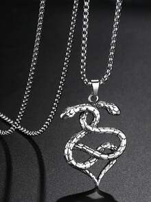 男士嘻哈貔貅吊坠项链 1 件 - 復古銀色 - 查看 6