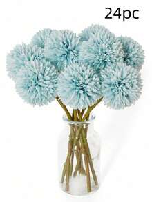8/16 Inch Artificial Chrysanthemum, Dandelion And Hydrangea Flower Bouquet, Suitable As Gift For Friends, Brides Or Wedding Decoration, Also For Home, Office, Cafe, Party And Wedding Decor - Mint Blue - View 14