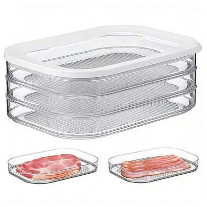 4/3/2 Layer Refrigerator Food Storage Containers, Transparent Airtight Meal Prep Containers, Sliced Food Fridge Storage Boxes, Leak-Proof Reusable Food Containers, Kitchen Organization, Suitable For Indoor, Outdoor, Camping
