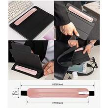 Goospery 笔套，兼容 Apple Pencil 保护套（第一代和第二代），触控笔套，PU 皮革材质，配有弹性绑带，适用于所有平板电脑，包括 iPad Pro 12.9 英寸、11 英寸、Air 4 代 - 粉色 - 彩色 - 查看 10