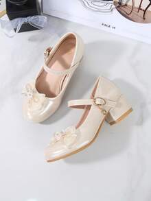2026 New Campus/Ballet Princess Thick Sole High Heel Shoes For Teenagers, Suitable For All Seasons - Apricot - View 5