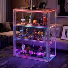 1/2/3个装 36英寸 x 27英寸 x 12英寸 透明储物盒,可堆叠,带磁性门和可拆卸隔板,可壁挂或桌面放置,采用耐用聚乙烯 (PE) 材质,适用于家庭、办公室、零售场所 - 多功能展示柜,可用于存放小物件、礼品、收藏品、玩具、纪念品、护理产品和展览品。 - 無色 - 查看 11