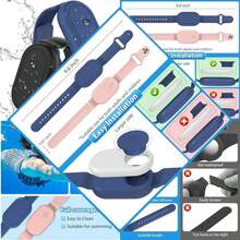 Pulsera para ocultar Galaxy SmartTag2, impermeable para niños ancianos, mochila equipaje (negro/azul) - Negro y azul. - Ver 1