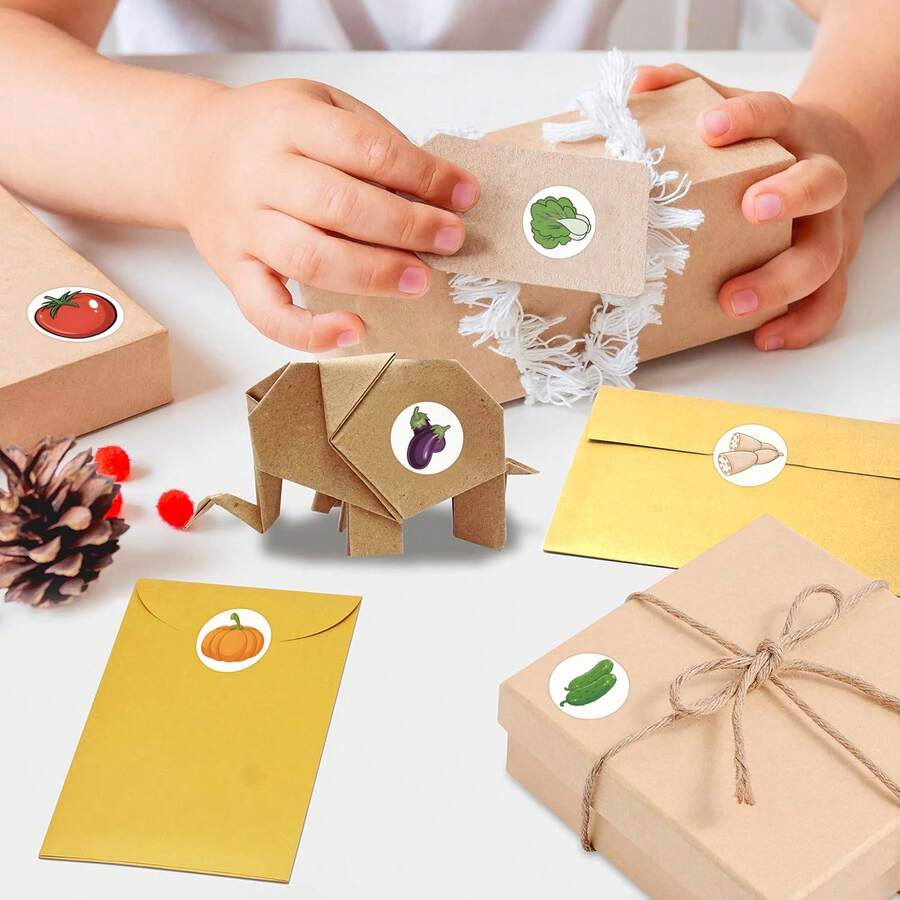 500Pcs Vegetable Stickers, Cute 10 Styles Food Stickers Colorful Vegetable Sticker For Teachers Classroom Rewards, Scrapbooking, DIY Crafts - Lime Green - View 1