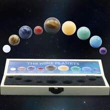 9颗天然石球，九大行星太阳系桌面摆件，宇宙模型，创意礼品，家居/办公桌装饰品 - 彩色 - View 9