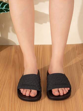 New Fashionable Solid Color Outdoor Plus Size Women Durable Shock-Absorbing Slippers, Lightweight Non-Slip House Slippers