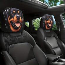 Set Of 2 Fun Car Headrest Covers - Featuring Expressive Dog Designs, No Filling Required, Quick Installation, Fits All Cars, SUVs, And Trucks - Perfect For Halloween, Christmas, And Everyday Decoration - Unisex Fun Car Interior Accessory - Easy Clip-On Installation - Chó Rottweiler - Xem 6