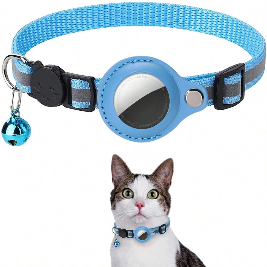 Odokele Reflective Cat Collar With Apple AirTag Holder, Suitable For Kittens, Cat GPS Tracker Adjustable Collar With Quick Release Buckle, Fits Small Cats And Dogs