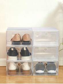 Transparent PP Shoe Organizer Box, Dustproof, Stackable, With A Minimalist Design. - 彩色 - 查看 5