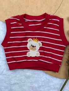 KIT 2 Macacão Bebê Masculino com Colete Recém Nascido - Vermelho com Areia - Visão 8