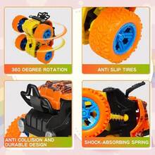 Truck Toy Set - A Set Of 4 Inertia Drive Vehicles, 360 ° Rotating Off-Road Vehicles, Impact Resistant Bidirectional Drive Trucks, Suitable For Children's Day, Birthday Gifts, Halloween/Christmas Gifts - 彩色 - 查看 6