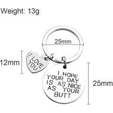 I Hope Your Day Is As Nice As Your Butt Keychain Boyfriend Girlfriend Gifts Keyring I Love You Wife Husband Gifts - Multicolor - View 2