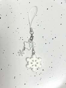 1条手工雪花CCD串珠挂绳，少女风ins风永久挂饰，适合女性日常使用 - 白色 - 查看 2