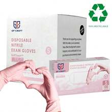 100pc 7 Colors Available Disposable Nitrile 3-Mil Latex Free Tattto Nail Hair Salon Cleaning Gloves - 淺粉色 - 查看 11