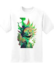 Warner Bros Rick And Morty Rick T-Shirt Men's Cartoon Character Graphic Tee Summer Casual Wear Streetwear Fashion Design Unisex Top,220g - trắng - Xem 3