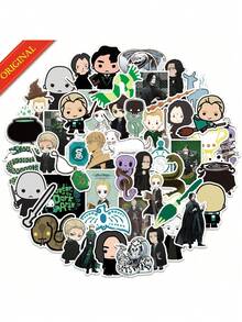 50张哈利波特官方霍格沃茨校徽乙烯基贴纸，防水，可用于装饰水瓶、笔记本、笔记本电脑、汽车、硬质圆帽等。 - 彩色 - 查看 7