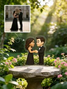1Pc Custom Acrylic Photo Standee – Personalized With Your Couple Photo, Romantic Tabletop Decor, Suitable For Couples Gifts, Anniversaries, Valentine's Day, Weddings & Special Occasions - Multicolor - View 4