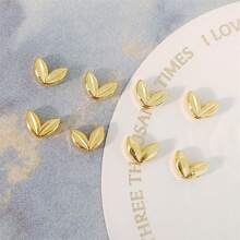 100颗金/银合金麦穗耳珠，优雅的金银麦穗形隔珠，适用于珠宝制作、手链、项链、耳环、DIY工艺品、配饰 - 彩色 - 查看 3