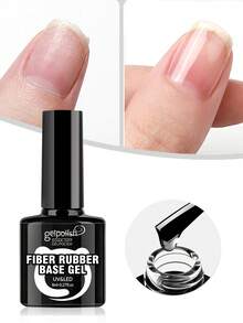 透明玻璃纤维橡胶底胶指甲油，用于修复断裂指甲，强化指甲，透明刷涂式瓶装凝胶，可卸除，需使用UV/LED灯固化，需在美甲沙龙或家用美甲产品中使用。 - 無色 - 查看 6