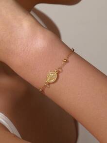 1pc Virgin Mary Cross Bracelets For Women Fashion Stainless Steel Link Chain Charm Bracelet Gold Jewelry Religion Hand Gifts Couple - Multicolor - View 7