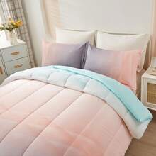 3Pcs Pink Comforter Set Double Queen King Size,Bed In A Bag Green Bedding Sets Botanical Microfiber Comforter Soft Lightweight Bed Set With Pillowcases For Wedding Items,Valentines Day Home Bed Room Decor,Easter Ramadan Gifts,All Season - Hồng - Xem 3