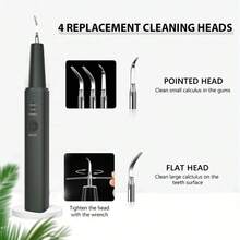 1个便携式方形牙齿清洁器，黑色金属牙线/电动牙签，3速可调牙科工具，水牙线，带口腔镜和4个替换喷嘴，一键启动，电池容量：500mAh，针对牙垢和牙菌斑，预防口臭，口腔清洁和护理工具，送给朋友的完美礼物！ - 銀色 - 查看 6