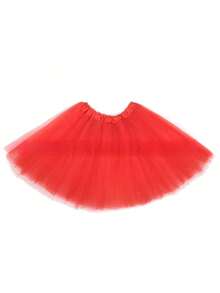 Christmas Punk Style Tutu Skirt For Women, Asymmetrical Hem Puff Skirt, Multi-Layer Mesh Skirt, Bone-Free Skirt, Suitable For Holidays, Stage, Party, Performance, Cosplay, White, Black, Red, Pink, Blue - Small Gauze Skirt - View 8