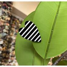 Acetate Fiber Striped Heart-Shaped Hair Clip, Durable For Daily Commute And Back To School Wear, Can Be Used As Hair Accessory - Multicolor - View 4