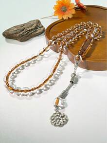 1 pieza Colgante de 45 cuentas musulmán de un solo hilo, con textura suave y cómoda, accesorios religiosos portátiles de cuentas de oración islámicas - Multicolor - Ver 3