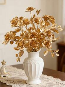 Bó hoa hồng vàng 5 bông trông như thật - Quà tặng Ngày Valentine & Trang trí tiệc, Thích hợp cho trang trí đám cưới, cắm hoa lối đi, trang trí nhà cửa, lễ tốt nghiệp, tiệc sinh nhật, lễ Phục sinh, Ngày của Cha, bó hoa cưới, trang trí phòng, trang trí nhà cửa, bó hoa, hoa nhân tạo, quà tặng cho phụ nữ, hoa giả, cây giả, trang trí phòng khách, quà sinh nhật, đồ dùng phòng ngủ, vật trang trí bàn, quà tặng bạn thân, trang trí nhà cửa, phụ kiện phòng ngủ - Hoa hồng vàng - Xem 1
